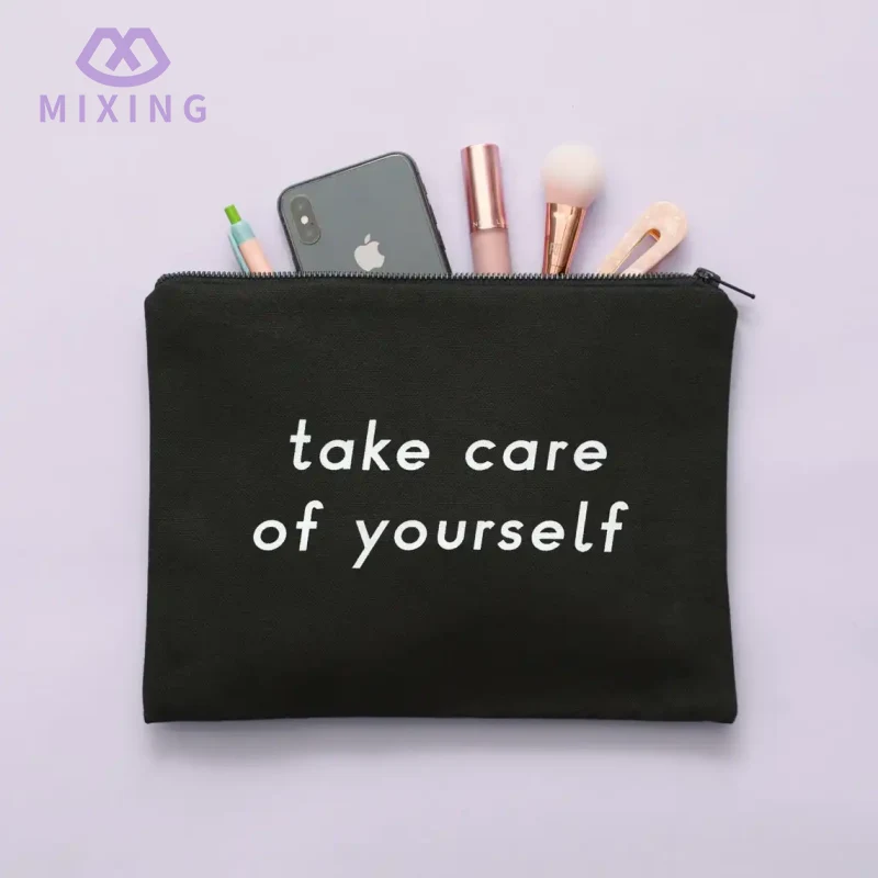 Fekete pamut kozmetikai tasak