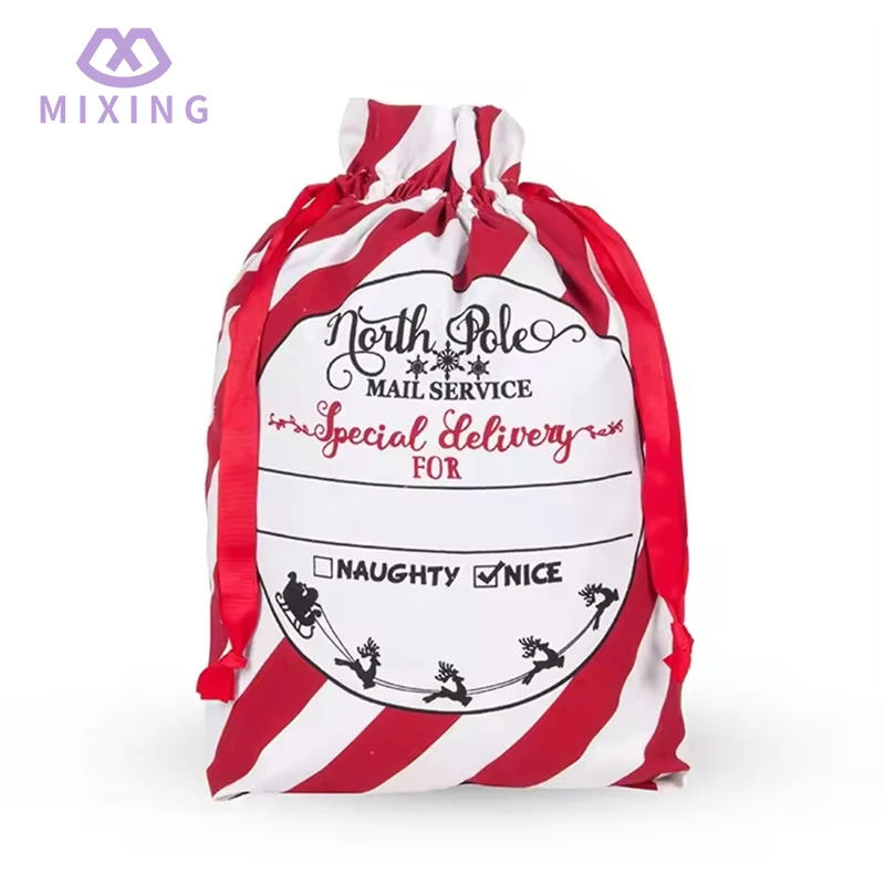 Pamut karácsonyi Mikulás zsák